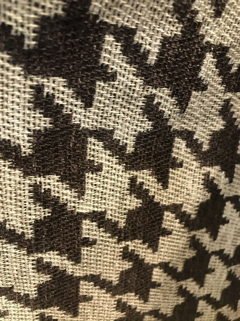 NEW Designer Upholstery Oversized Houndstooth Pattern Fabric - Brown & Natural - Fancy Styles Fabric Pierre Frey Lee Jofa Brunschwig & Fils