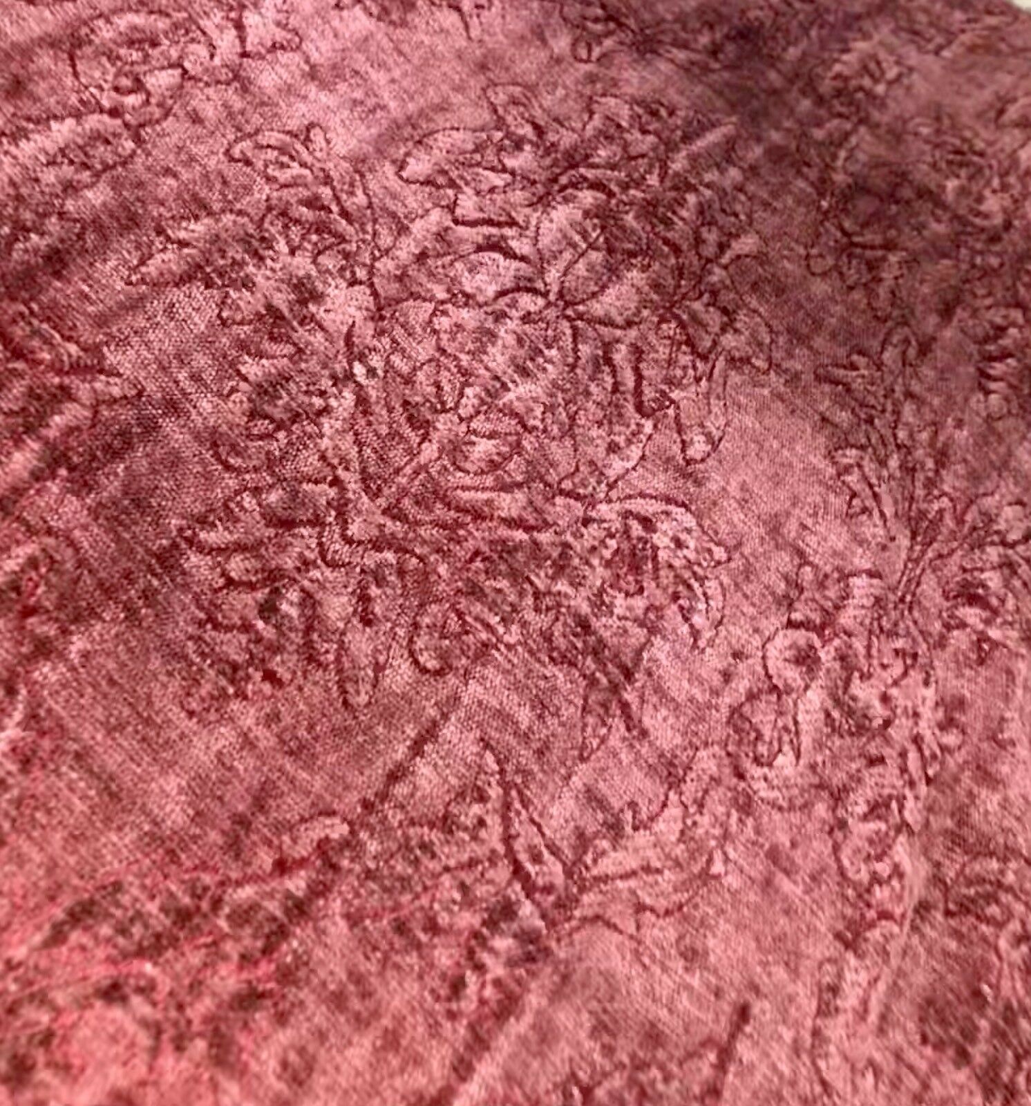 SWATCH Duke Santiago Designer Velvet Chenille Burnout Fabric - Antique