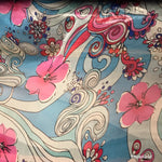 NEW! 100% Silk Chiffon Pucci Inspired Fabric Pink Blue Floral By The Yard - Fancy Styles Fabric Pierre Frey Lee Jofa Brunschwig & Fils