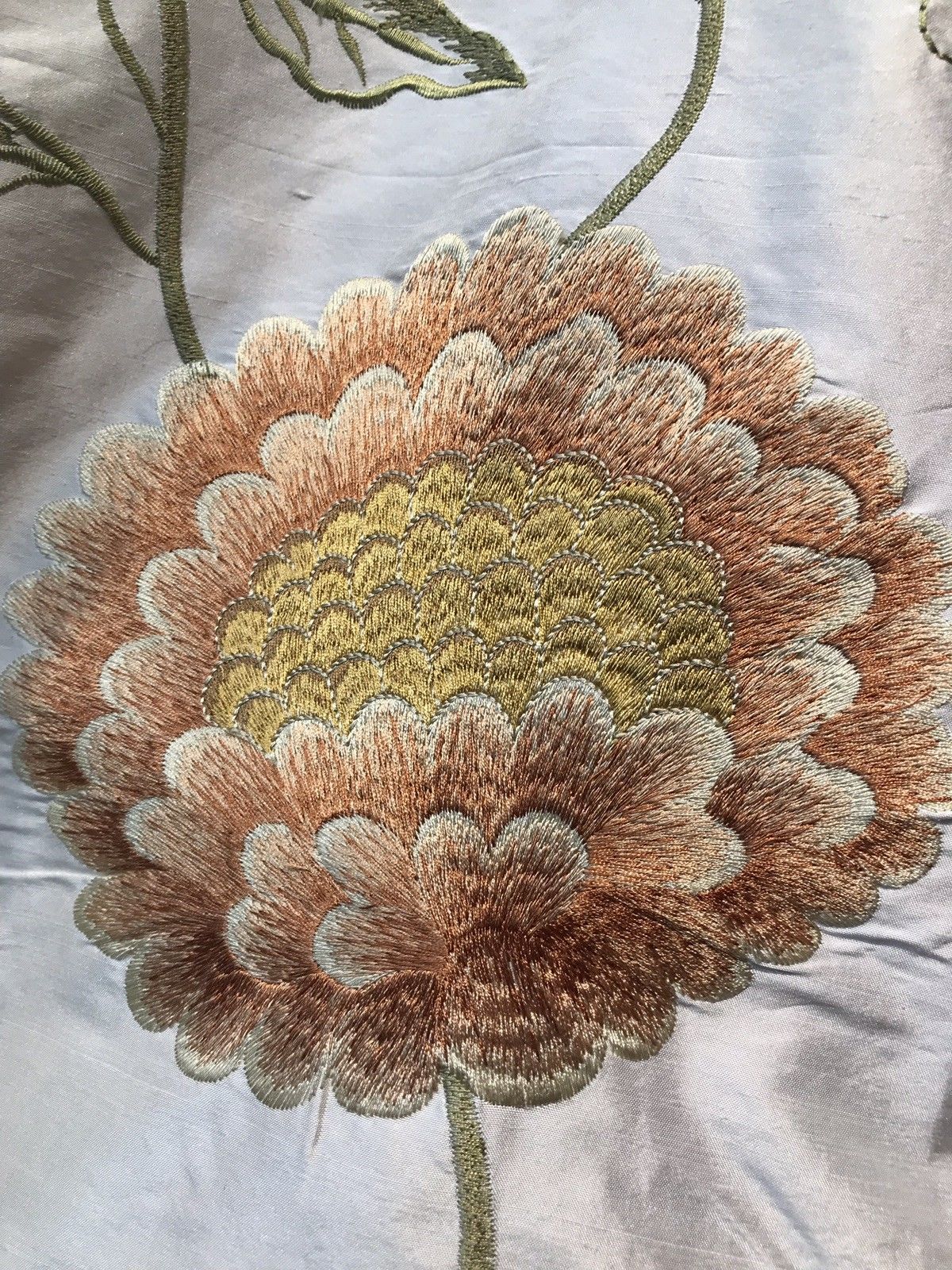 NEW! Novelty 100% Silk Taffeta Embroidered Fabric - Made in India- Floral Ivory - Fancy Styles Fabric Boutique
