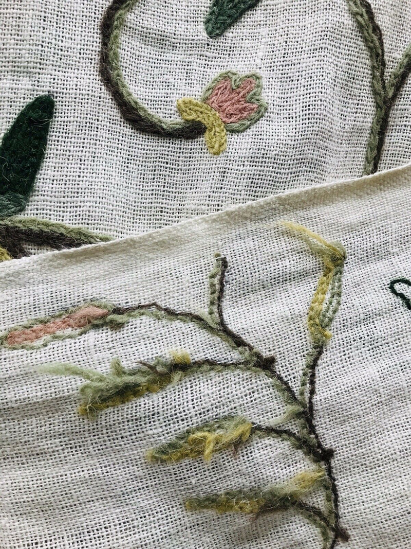 Novelty Floral Wool Yarn Embroidery Linen Inspired Fabric Upholstery Drapery - Fancy Styles Fabric Pierre Frey Lee Jofa Brunschwig & Fils