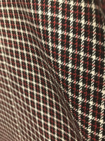 Designer Wool Plaid Tartan Coat Fabric - Dark Red And Black- By The Yard - Fancy Styles Fabric Pierre Frey Lee Jofa Brunschwig & Fils
