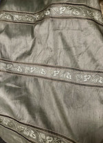 SWATCH Lady Paulette 100% Silk Taffeta Drapery Fabric -Embroidery Khaki Green - Fancy Styles Fabric Pierre Frey Lee Jofa Brunschwig & Fils