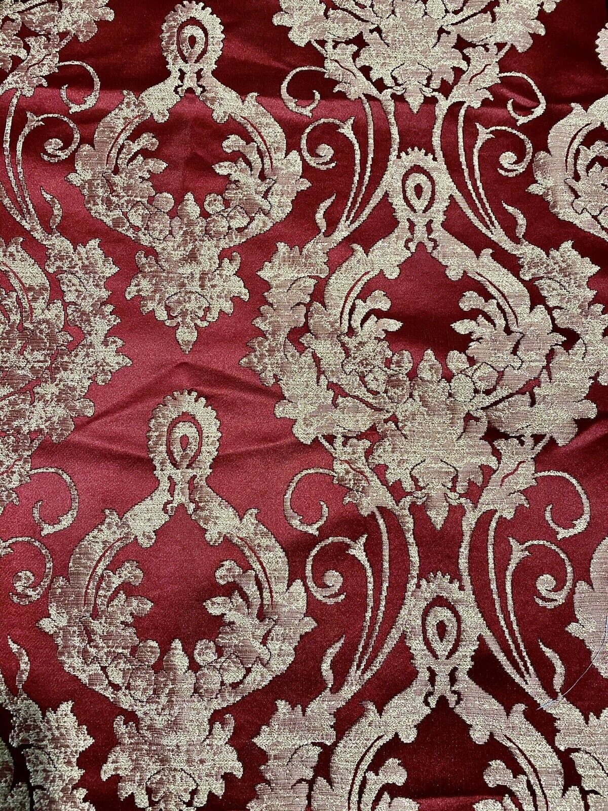 NEW! Fat Quarter- Lord Tustin Designer Damask Satin Drapery Upholstery Fabric - Dark Red - Fancy Styles Fabric Pierre Frey Lee Jofa Brunschwig & Fils