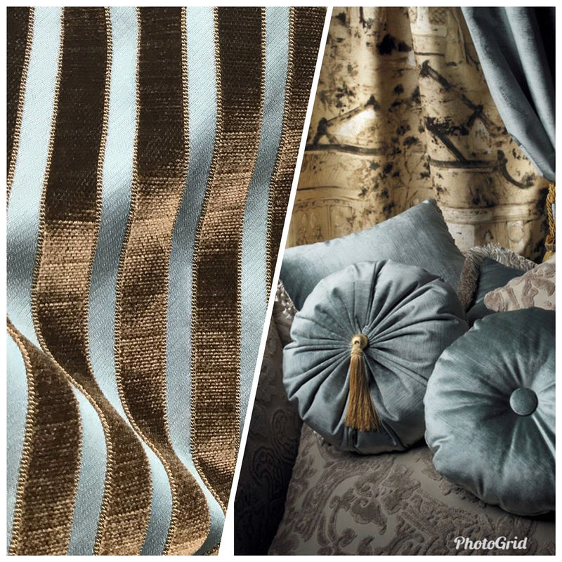 Made In Italy Burnout Damask Chenille Velvet Fabric Stripes - Upholstery - Fancy Styles Fabric Pierre Frey Lee Jofa Brunschwig & Fils