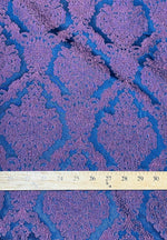 NEW Princess Giselle Designer Damask Satin Drapery Upholstery Fabric - Fuchsia Pink & Navy Blue - Fancy Styles Fabric Pierre Frey Lee Jofa Brunschwig & Fils