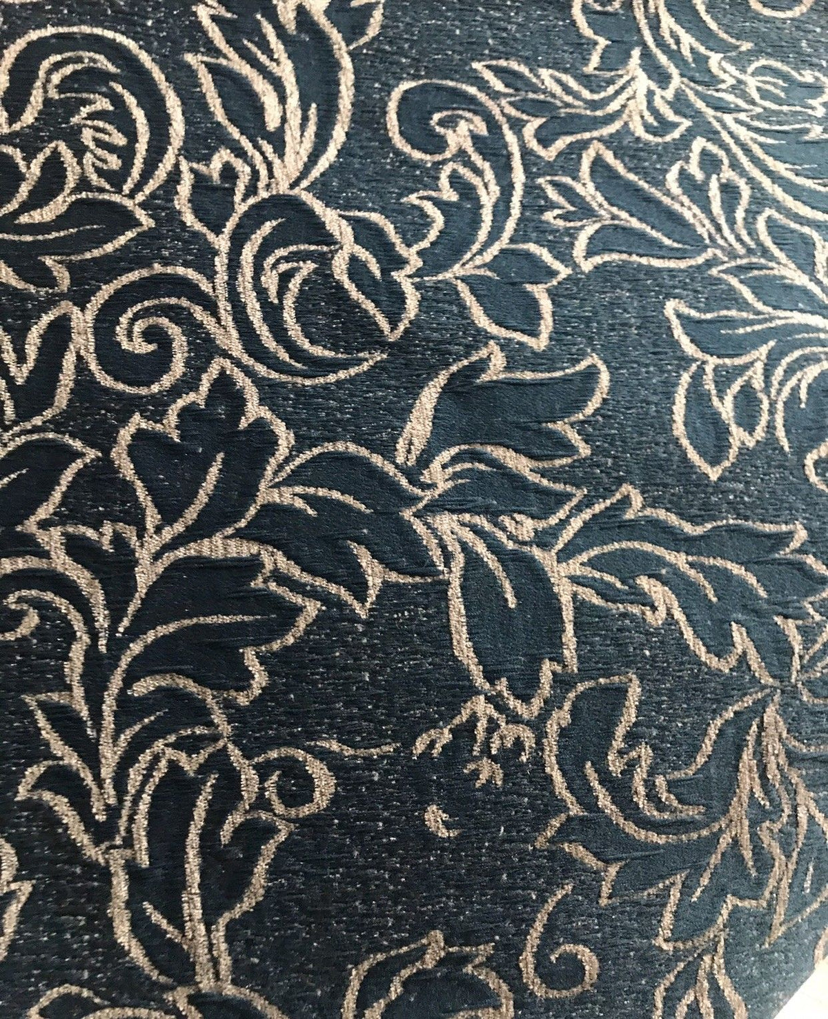 Designer Floral Burnout Chenille Velvet Fabric - Teal & Taupe - Fancy Styles Fabric Pierre Frey Lee Jofa