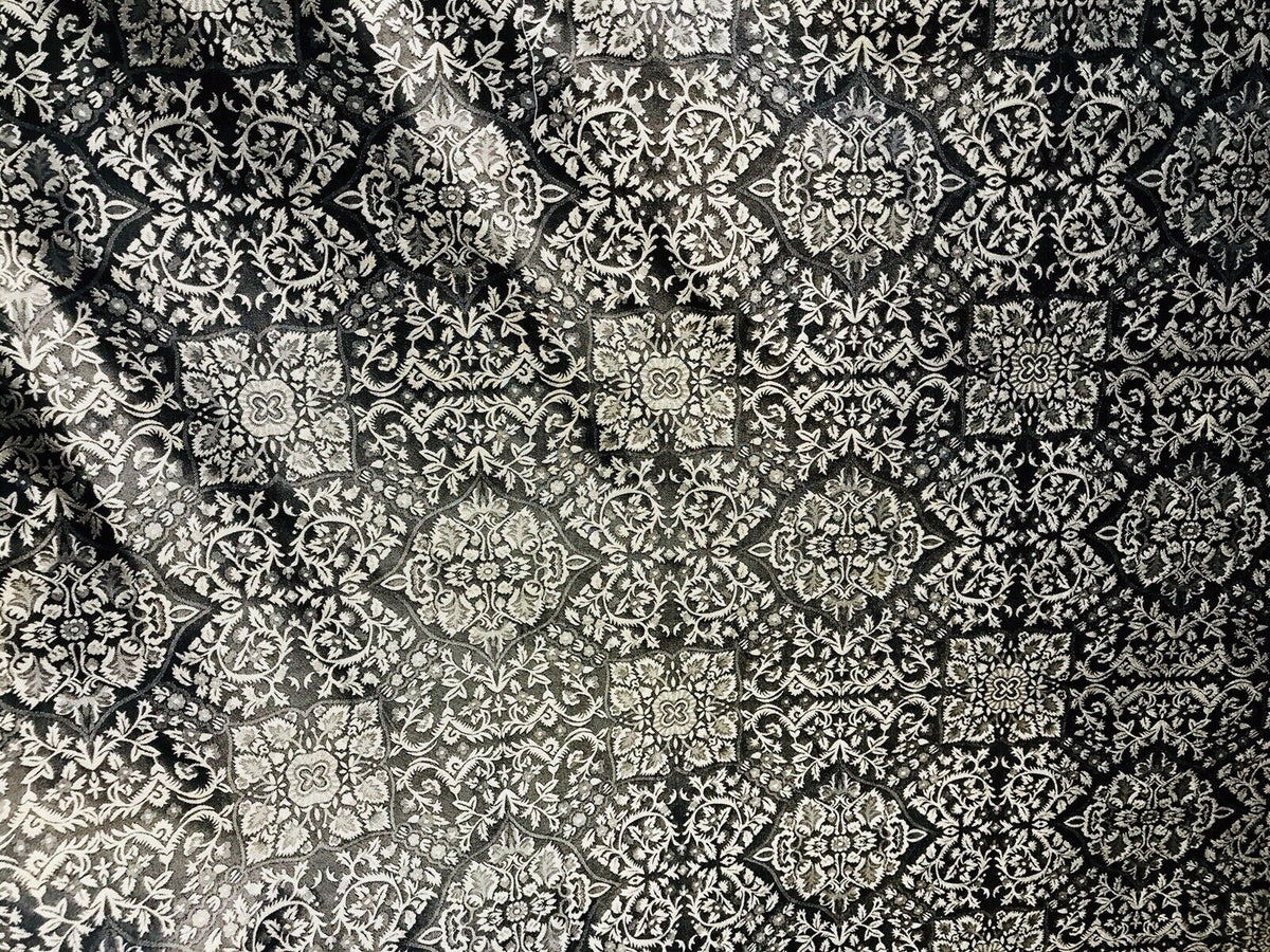 SALE! Sir Enzo 100% Silk Taffeta Ornate Drapery Fabric - Gold And Black-By The Yard - Fancy Styles Fabric Pierre Frey Lee Jofa Brunschwig & Fils
