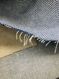 NEW Countess Cora Novelty Designer Herringbone Chevron Upholstery & Drapery Tweed Fabric - Blue - Fancy Styles Fabric Pierre Frey Lee Jofa Brunschwig & Fils