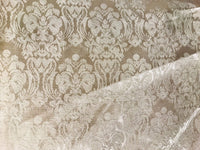 NEW SALE Designer Brocade Satin Damask Fabric- Antique Rose Gold- By The yard - Fancy Styles Fabric Boutique