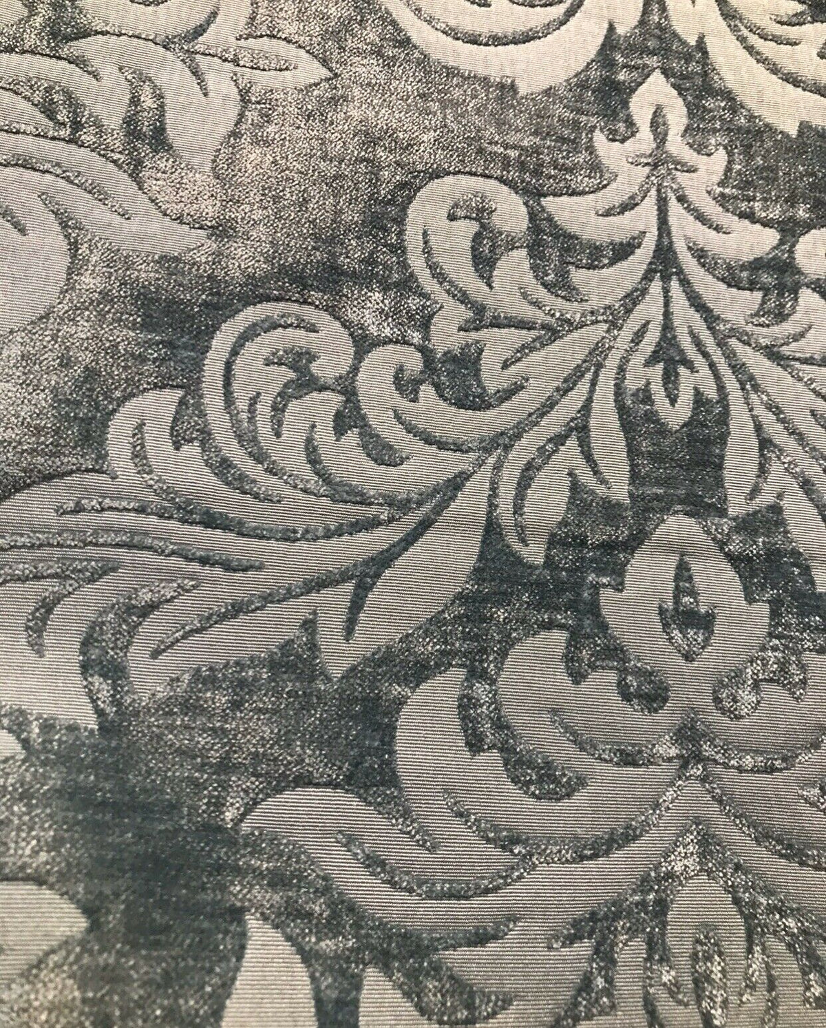 NEW Duke Albert Double Sided Burnout Chenille Velvet Fabric- Gray Upholstery Damask - Fancy Styles Fabric Pierre Frey Lee Jofa Brunschwig & Fils