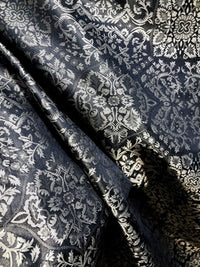SALE! Sir Enzo 100% Silk Taffeta Ornate Drapery Fabric - Gold And Black-By The Yard - Fancy Styles Fabric Pierre Frey Lee Jofa Brunschwig & Fils