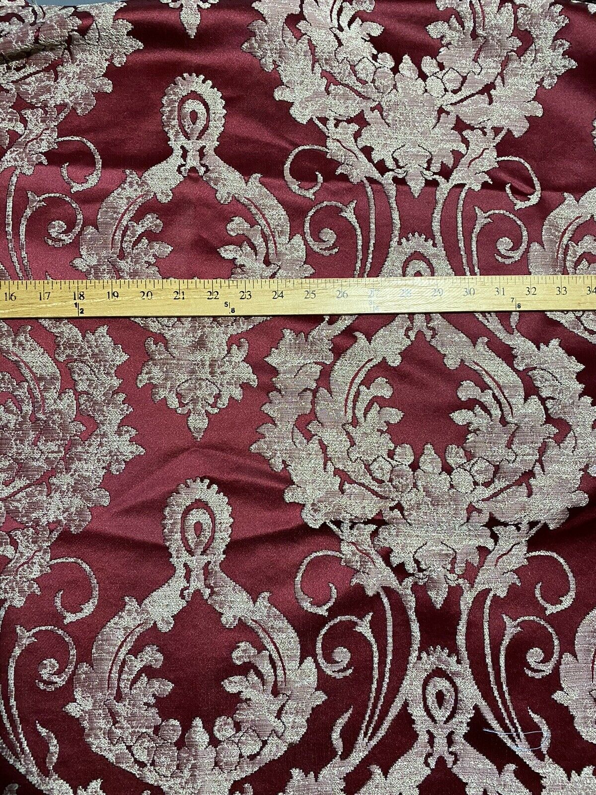 NEW! Fat Quarter- Lord Tustin Designer Damask Satin Drapery Upholstery Fabric - Dark Red - Fancy Styles Fabric Pierre Frey Lee Jofa Brunschwig & Fils