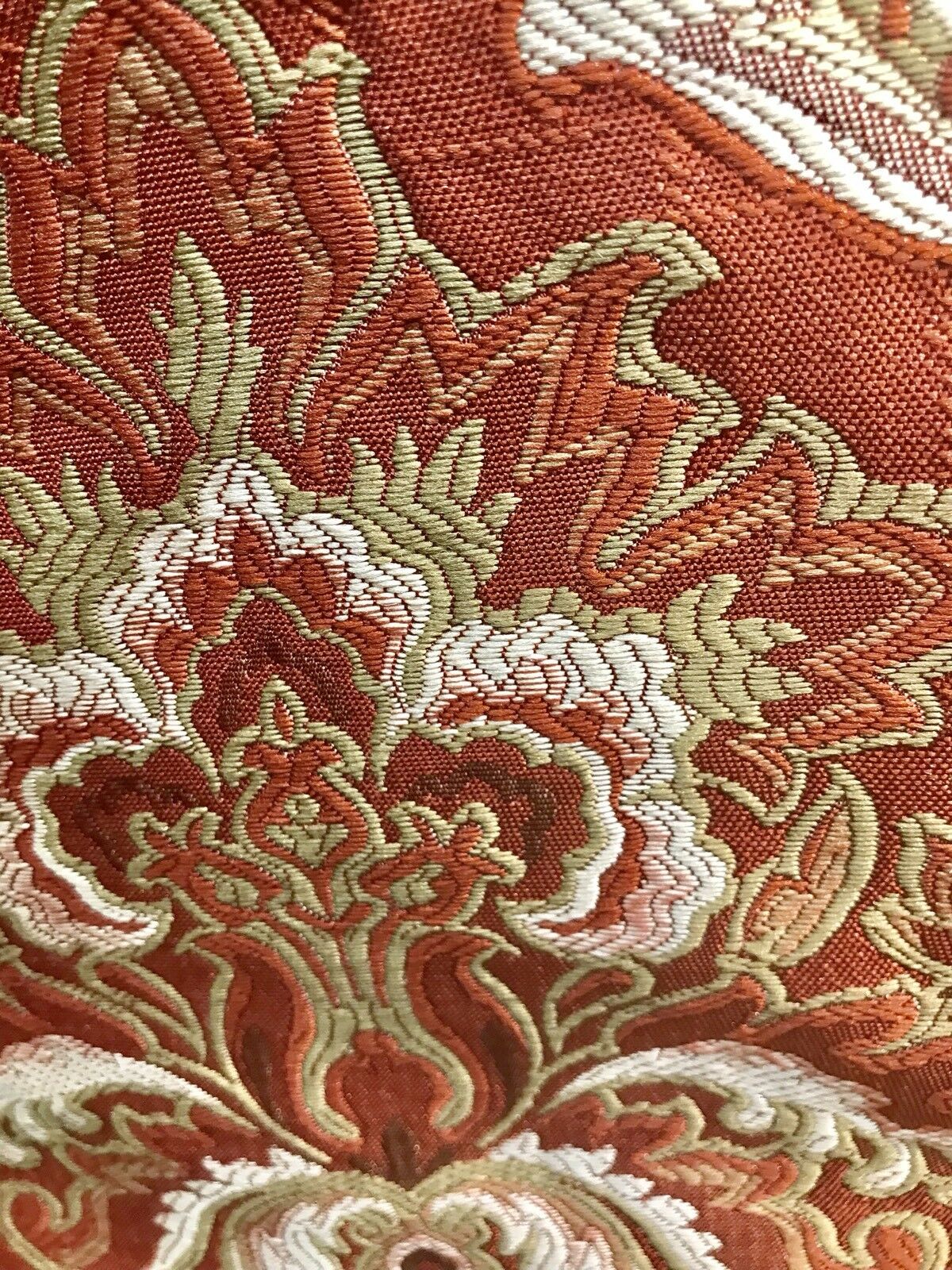 NEW! Sir Drew Designer Quilted Brocade Damask Upholstery Fabric- Rust Brick Red - Fancy Styles Fabric Pierre Frey Lee Jofa Brunschwig & Fils