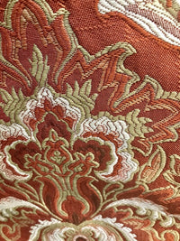 NEW! Sir Drew Designer Quilted Brocade Damask Upholstery Fabric- Rust Brick Red - Fancy Styles Fabric Pierre Frey Lee Jofa Brunschwig & Fils