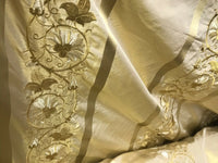 Duchess Jezebel Designer 100% Silk Taffeta Dupioni Embroidery Fabric Yellow 55” Wide - Fancy Styles Fabric Pierre Frey Lee Jofa Brunschwig & Fils