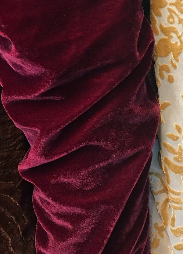SALE! Miss Bonnie Designer Rayon Velvet Fabric - Antique Cabernet Red- By The Yard - Fancy Styles Fabric Pierre Frey Lee Jofa Brunschwig & Fils