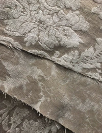 NEW! Back In Stock! Lady Danielle Velvet Chenille Burnout Upholstery Fabric - Taupe & Gray - Fancy Styles Fabric Pierre Frey Lee Jofa Brunschwig & Fils
