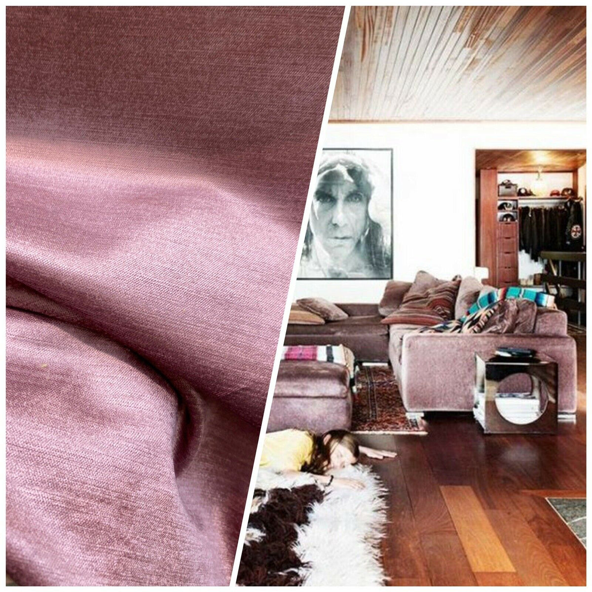 NEW! Designer Soft Heavy Weight Velvet Fabric -Mauve Pink - Upholstery BTY - Fancy Styles Fabric Pierre Frey Lee Jofa Brunschwig & Fils