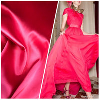NEW Designer 100% Silk Charmeuse Fabric - Fuchsia Hot Pink- Sold by yard - Fancy Styles Fabric Pierre Frey Lee Jofa Brunschwig & Fils