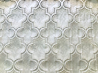 NEW! Designer Brocade Satin Fabric Interior Design- White Cross- Upholstery - Fancy Styles Fabric Boutique