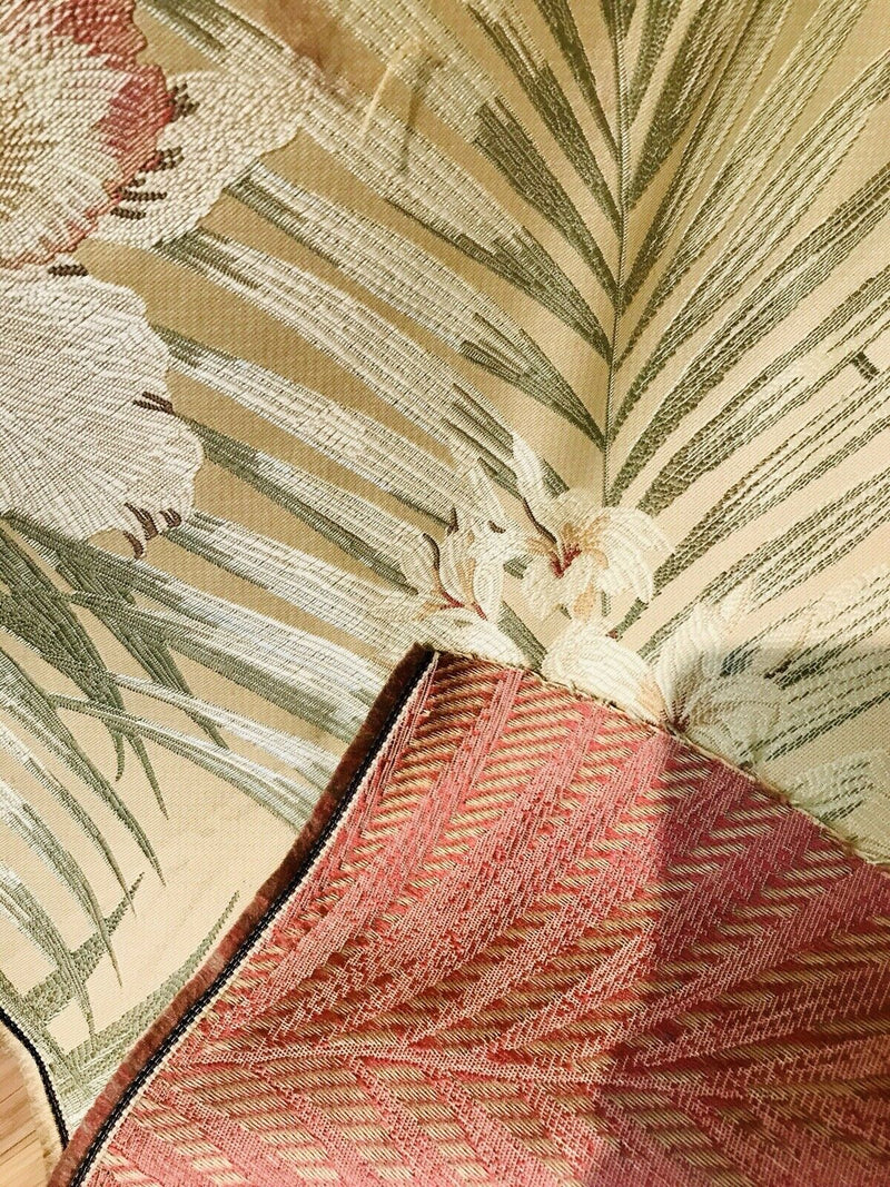 Sir Mathew Designer Brocade Upholstery Fabric- Palm Leaves Floral Beige LLPBY0003 - Fancy Styles Fabric Pierre Frey Lee Jofa Brunschwig & Fils