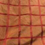 NEW! Miss Jaqueline Designer 100% Silk Taffeta Gingham Ribbon Stripes Plaid Fabric -Red Gold - Fancy Styles Fabric Pierre Frey Lee Jofa Brunschwig & Fils