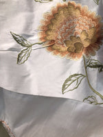 NEW! Novelty 100% Silk Taffeta Embroidered Fabric - Made in India- Floral Ivory - Fancy Styles Fabric Boutique