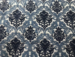 NEW Sir Arthur Double Sided Burnout Chenille Velvet Fabric- Blue Ivory Upholstery Damask - Fancy Styles Fabric Pierre Frey Lee Jofa Brunschwig & Fils