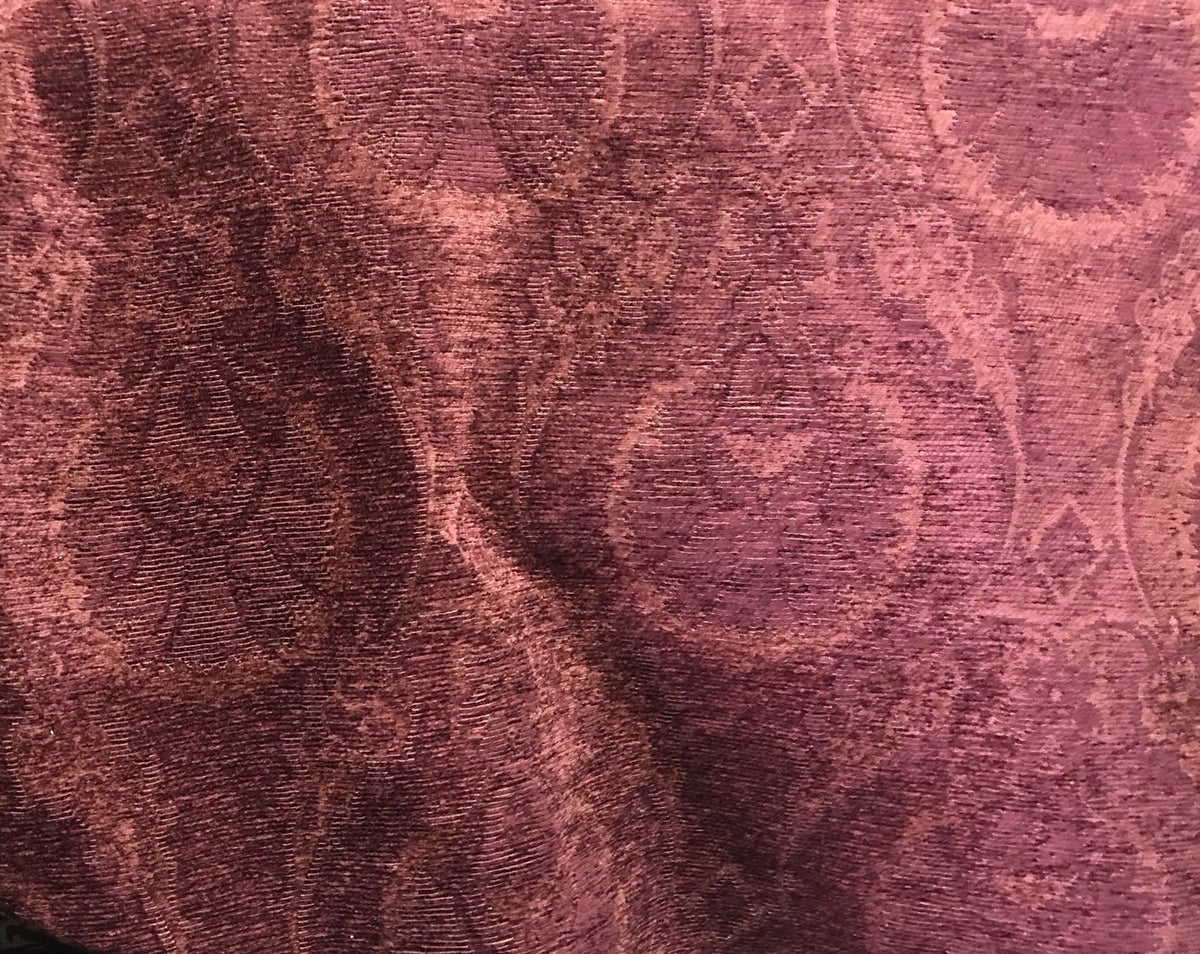 SWATCH- Designer Velvet Chenille Burnout Fabric - Antique Red Floral - Fancy Styles Fabric Pierre Frey Lee Jofa Brunschwig & Fils