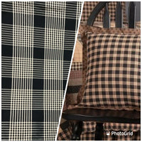 NEW Designer 100% Silk Taffeta Gingham Plaid Tartan Fabric- Black Beige - Fancy Styles Fabric Pierre Frey Lee Jofa Brunschwig & Fils