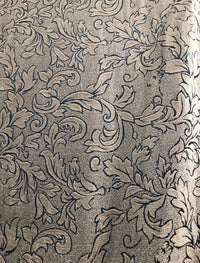 Designer Floral Burnout Chenille Velvet Fabric - Teal & Taupe - Fancy Styles Fabric Pierre Frey Lee Jofa