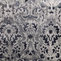 SALE! Antique Inspired Burnout Velvet Damask Fabric - Upholstery Gray Brocade - Fancy Styles Fabric Boutique