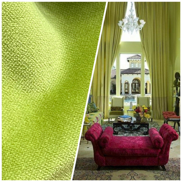 NEW! Prince Fabrielle- Light Weight Cotton Velvet Upholstery Fabric - Soft Electric Like Green - Fancy Styles Fabric Pierre Frey Lee Jofa Brunschwig & Fils