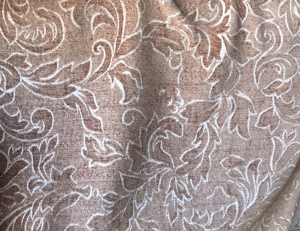 SALE! Designer Velvet Chenille Burnout Fabric - Antique Dusty Peach - Fancy Styles Fabric Pierre Frey Lee Jofa Brunschwig & Fils