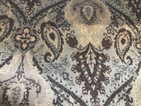 NEW Double Sided Burnout Kilim Rug Inspired Fabric- Blue Brown Upholstery - Fancy Styles Fabric Boutique
