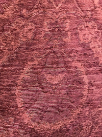 SWATCH- Designer Velvet Chenille Burnout Fabric - Antique Red Floral - Fancy Styles Fabric Pierre Frey Lee Jofa Brunschwig & Fils