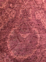 SWATCH- Designer Velvet Chenille Burnout Fabric - Antique Red Floral - Fancy Styles Fabric Pierre Frey Lee Jofa Brunschwig & Fils