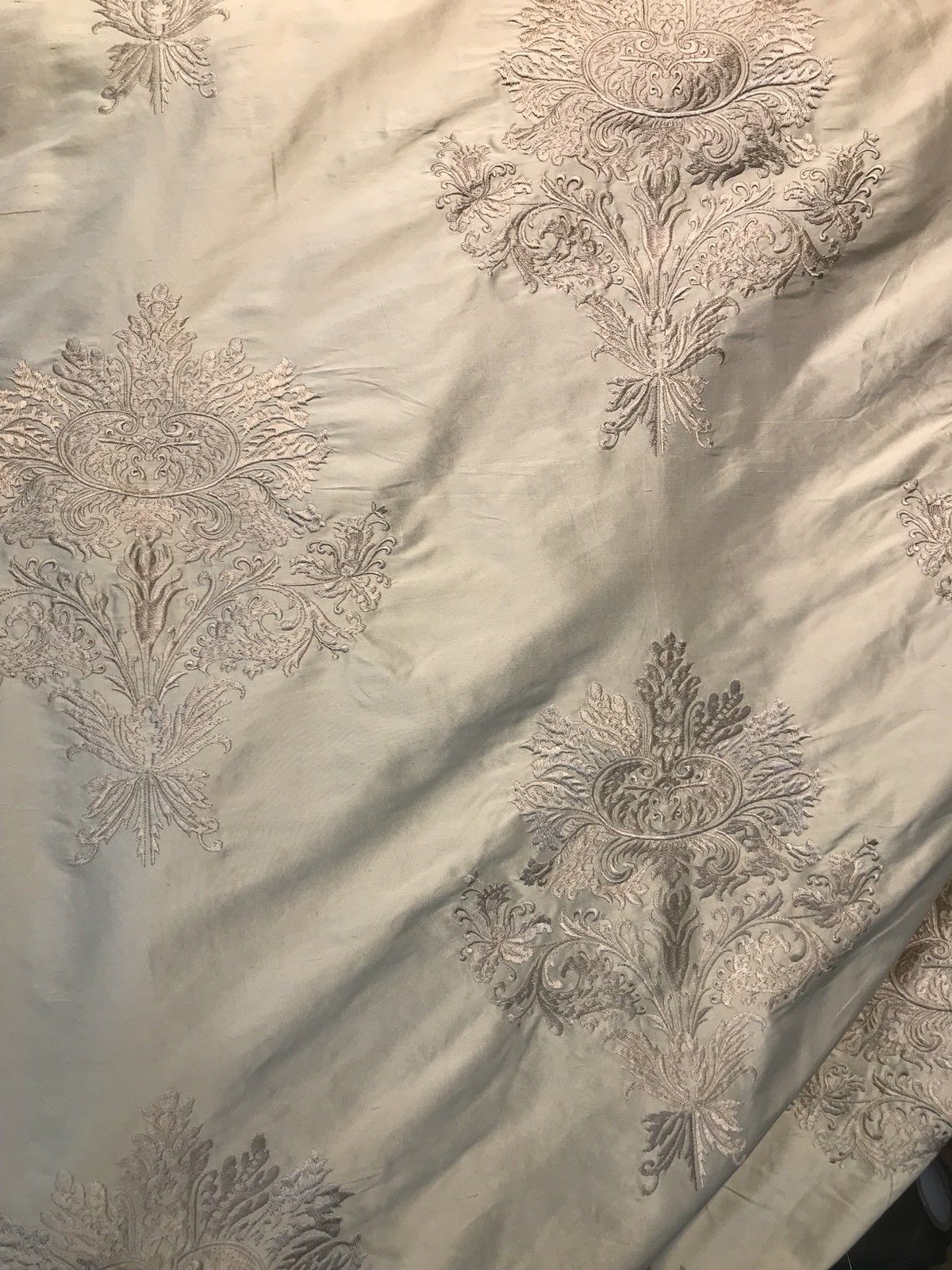 NEW Novelty Pink Embroidered 100% Silk Taffeta Fabric Antique Pink - Fancy Styles Fabric Boutique