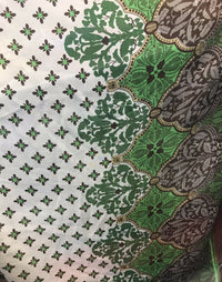 NEW! 100% Silk Chiffon Bohemian Fabric Green Dot Floral By The Yard - Fancy Styles Fabric Pierre Frey Lee Jofa Brunschwig & Fils