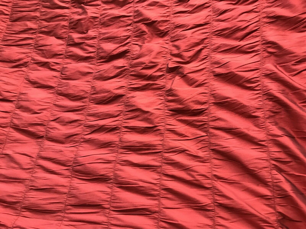 NEW! Lady Vivian 100% Silk Taffeta Ruched And Gathered Drapery Fabric - By The Yard -Red - Fancy Styles Fabric Pierre Frey Lee Jofa Brunschwig & Fils