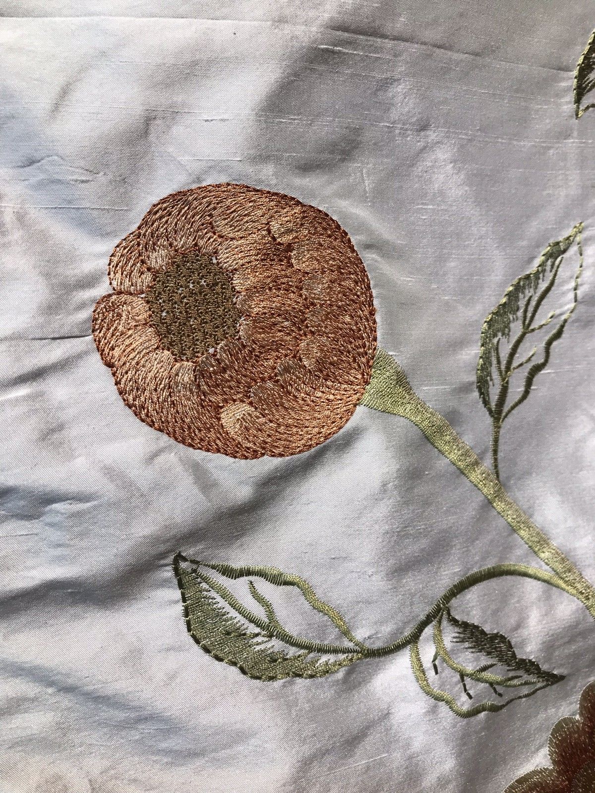NEW! Lady Achlynn Novelty 100% Silk Taffeta Embroidered Fabric - Made in India- Floral Ivory - Fancy Styles Fabric Pierre Frey Lee Jofa Brunschwig & Fils