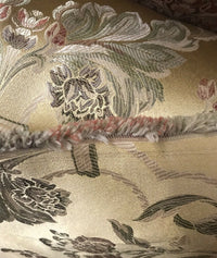 NEW SALE 110” Wide Princess Holly Designer Brocade Satin Fabric- Antique Yellow Gold Floral Damask - Fancy Styles Fabric Pierre Frey Lee Jofa Brunschwig & Fils