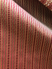 NEW! Lady Rebecca Designer 100% Silk Taffeta Striped Fabric - Red LLSAR0001 - Fancy Styles Fabric Pierre Frey Lee Jofa Brunschwig & Fils