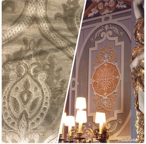 NEW! Made In Belgium Brocade Chenille Velvet Fabric- Honey Damask- Upholstery - Fancy Styles Fabric Boutique