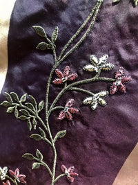 SALE! Princess Harriet Designer 100% Silk Taffeta Embroidery Fabric Purple 55” Wide - Fancy Styles Fabric Pierre Frey Lee Jofa Brunschwig & Fils