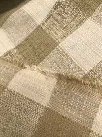 NEW! Designer 100% Raw Silk Gingham Check Decorating Fabric -Camel Brown - Fancy Styles Fabric Pierre Frey Lee Jofa Brunschwig & Fils