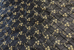 DEAL! Queen Elizabeth 100% Silk Dupioni Embroidered Quilted Floral Fabric- Black Gold - Fancy Styles Fabric Pierre Frey Lee Jofa Brunschwig & Fils