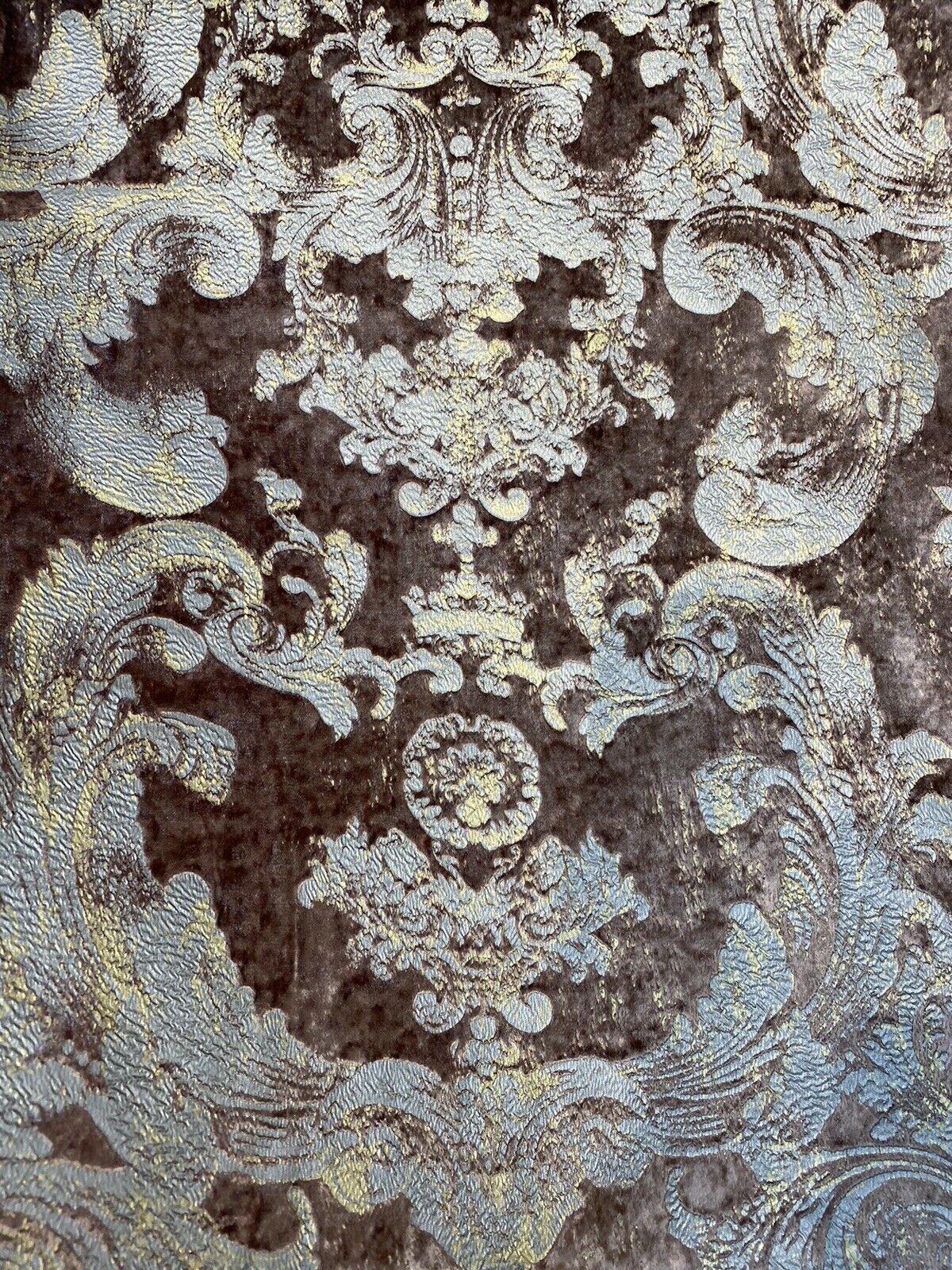 NEW! Queen Renee Antique Inspired Burnout “Furry” Velvet Damask Fabric - Mauve - Fancy Styles Fabric Pierre Frey Lee Jofa Brunschwig & Fils