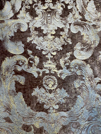 NEW! Queen Renee Antique Inspired Burnout “Furry” Velvet Damask Fabric - Mauve - Fancy Styles Fabric Pierre Frey Lee Jofa Brunschwig & Fils